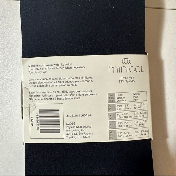 Minicci Tights Black Size Small Black 87% Nylon 13% Spandex Women - Picture 6 of 6